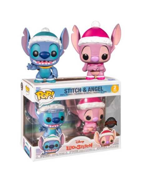 Figurine Pop 2 Pack Winter Stitch & Angel Exclusive (Disney Lilo & Stitch) -  Figurines Pop Lilo et Stitch 