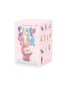 Blind box Labubu Yoga Pop Mart officielle série The Monsters boîte aléatoire rose