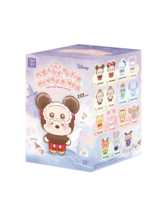 "Blind box Disney Squinting Sleepwear Top Toy porte-clés peluches Mickey Stitch pyjama yeux endormis boîte aléatoire